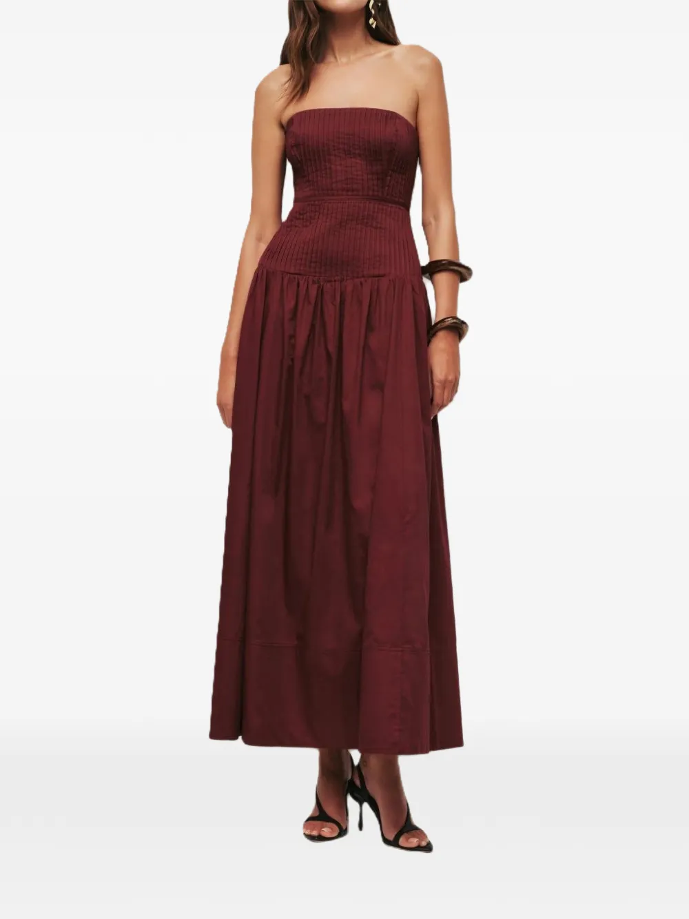 Aje Vacation strapless maxi-jurk - Rood