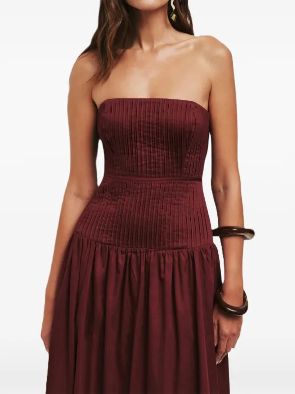 Aje Vacation Strapless Maxi Dress | Red | FARFETCH