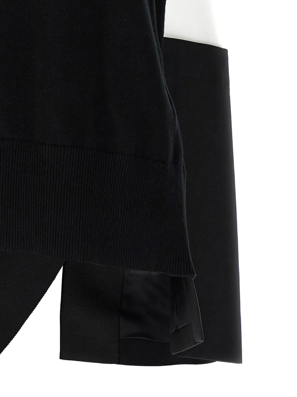 sacai Asymmetrisch T-shirt Zwart