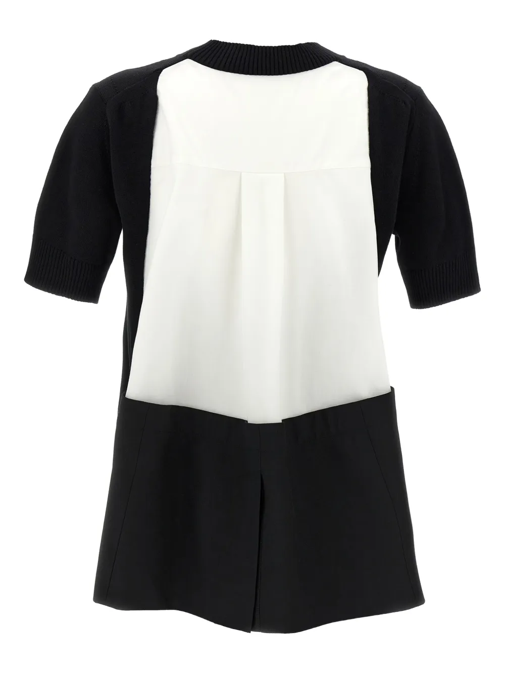 sacai Asymmetrisch T-shirt Zwart