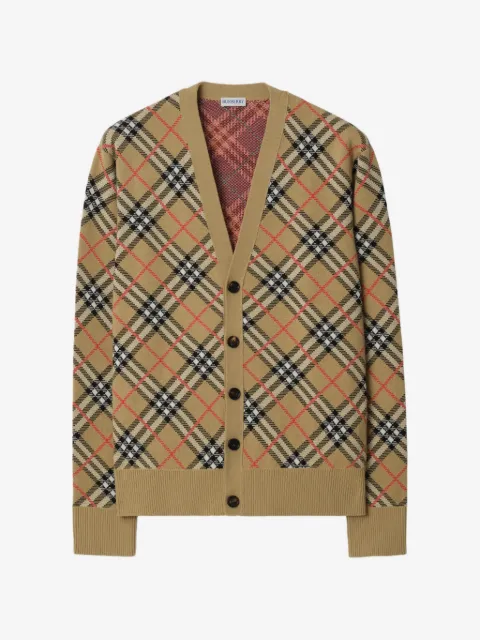 Burberry check cotton wool cardigan
