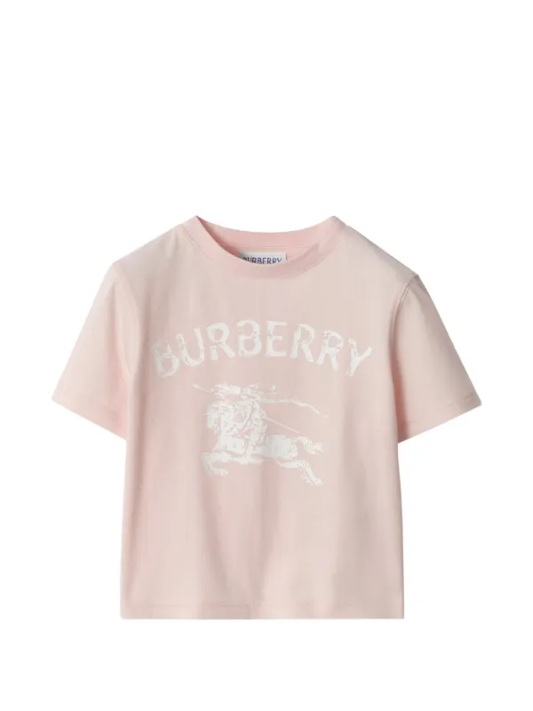 BURBERRY キッズ Tシャツ ⑤ Burberry Kids EKD Stretch Cotton T-shirt | Pink | FARFETCH