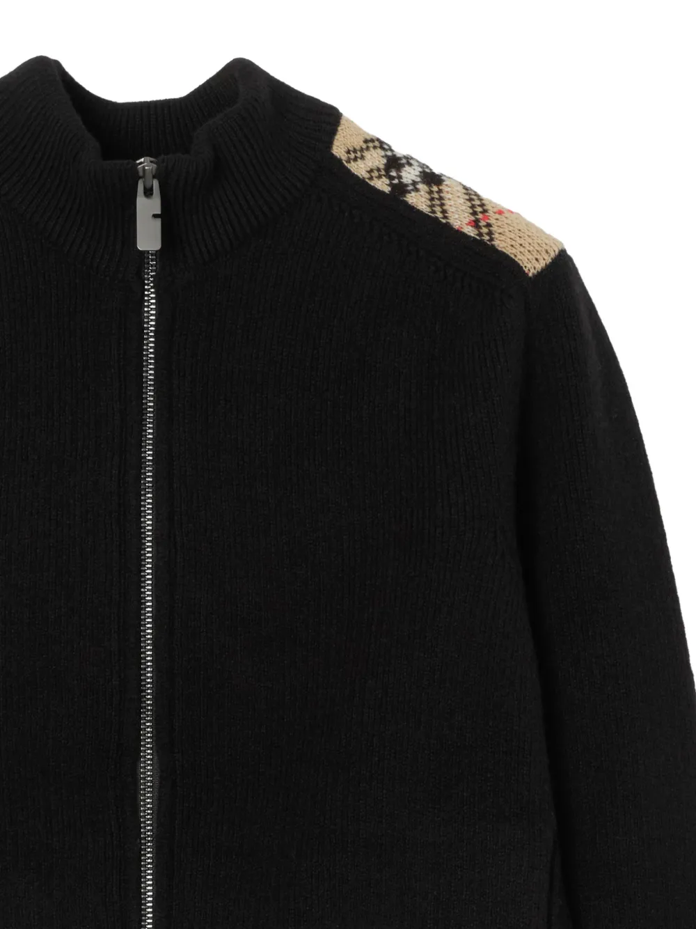 Burberry Geruit vest met trechterhals Zwart