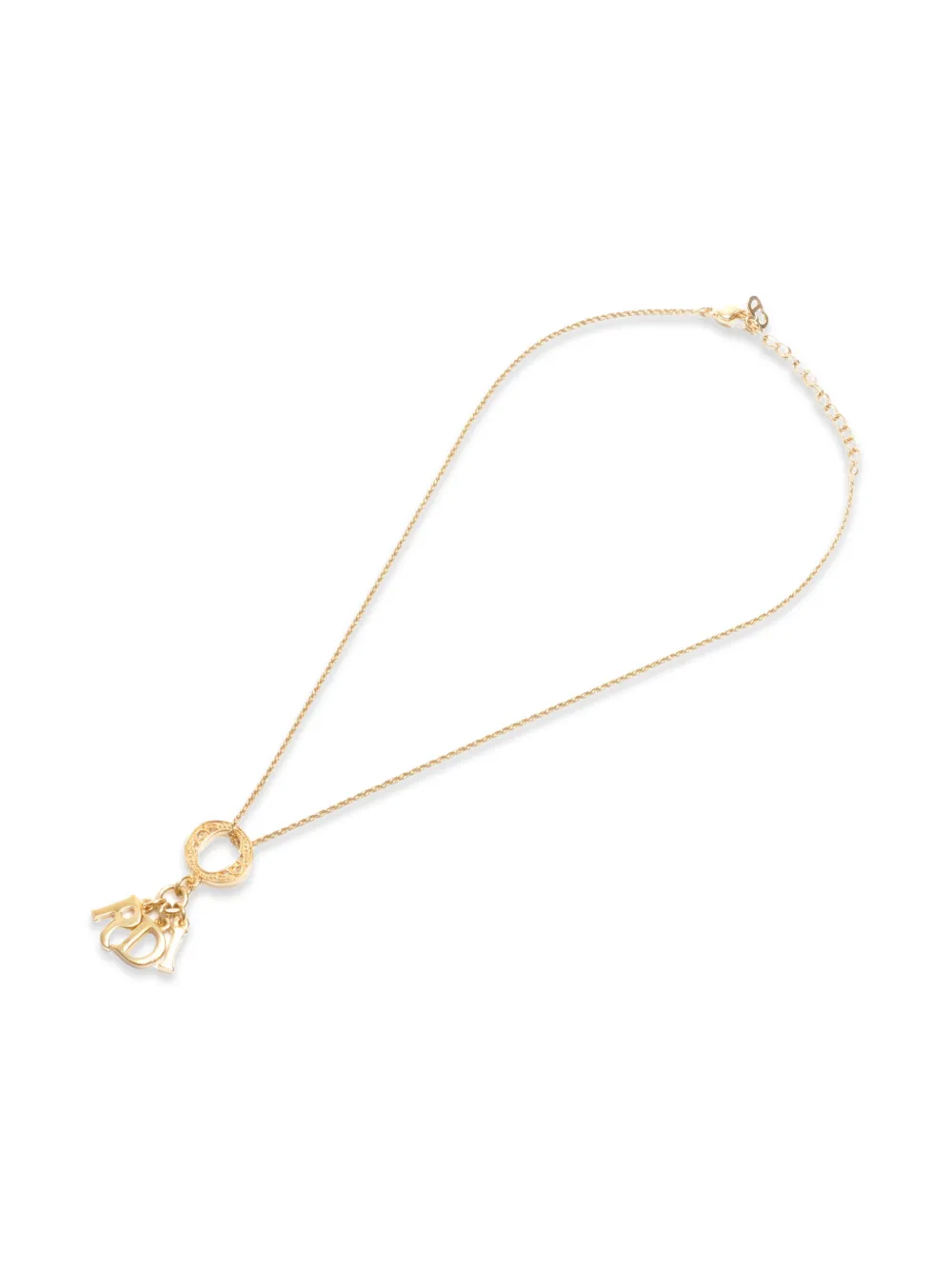 Christian Dior Pre-Owned 1980-1990 logo necklace - Oro