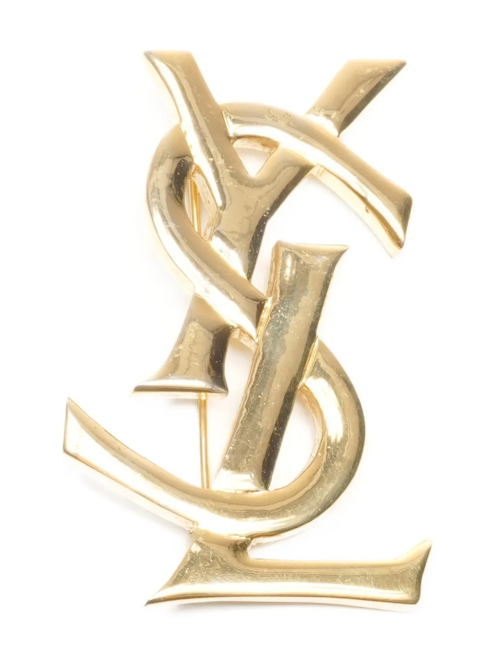 Saint Laurent Pre-Owned 1990s logo brooch | Gold | Image 1