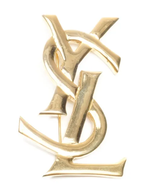 Saint Laurent Pre-Owned broche à logo (années 1990)