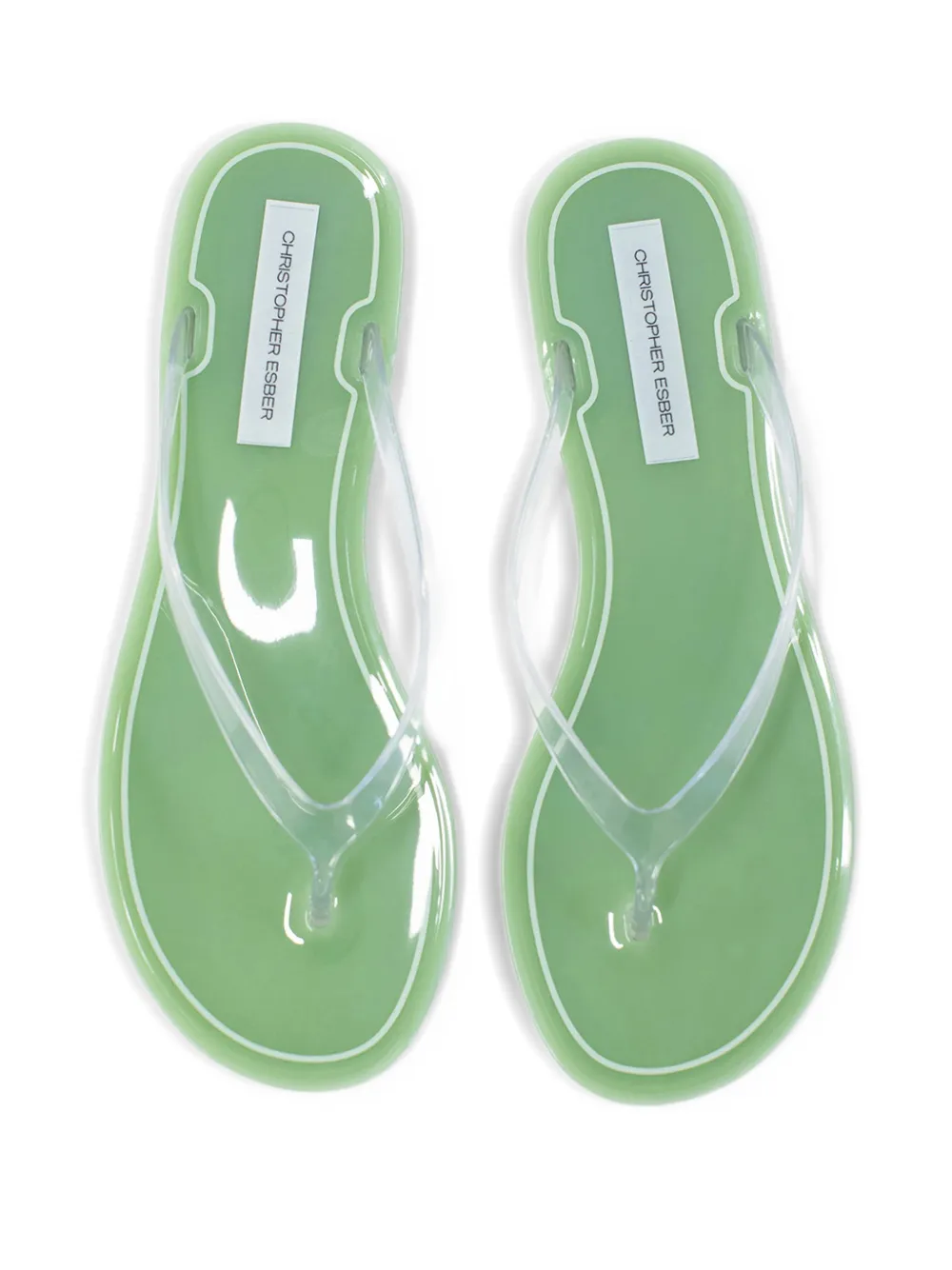 Christopher Esber Jo doorzichtige teenslippers Groen