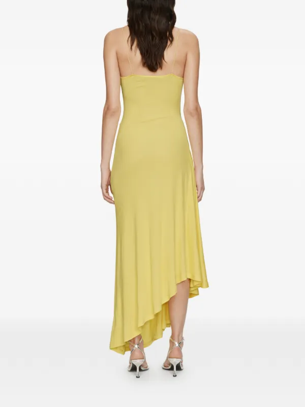 Christopher Esber, Cami lace-trimmed ribbed-knit cocktail dress, Women, Yellow, UK 10, Dresses, Materialmix Christopher Esber, Cami lace-trimmed ribbed-knit cocktail dress, Women, Yellow, UK 10, Dresses, Materialmix