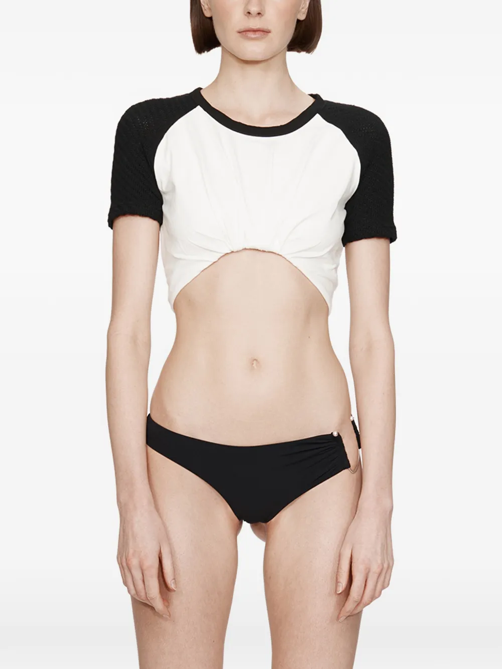 Christopher Esber playera tejido con detalle de aro | blanco | Image 1