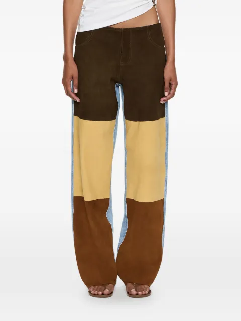 Christopher Esber jeans con paneles de gamuza
