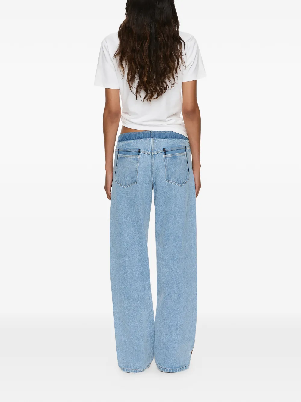 Christopher Esber Denim broek met suède vlakken Bruin