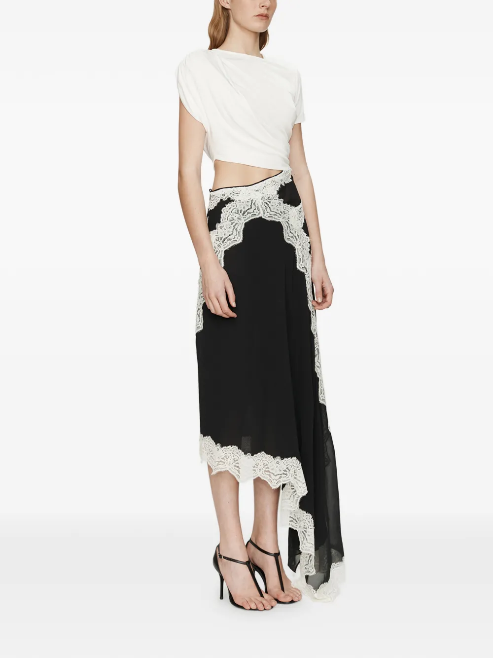  Christopher Esber Twisted Lace Tee Dress - Black 