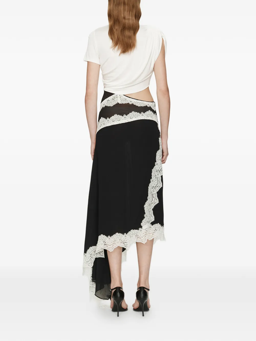  Christopher Esber Twisted Lace Tee Dress - Black 