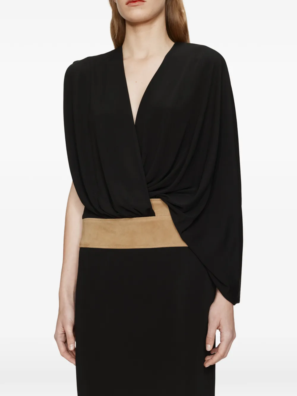 Christopher Esber Contour suède jurk Zwart