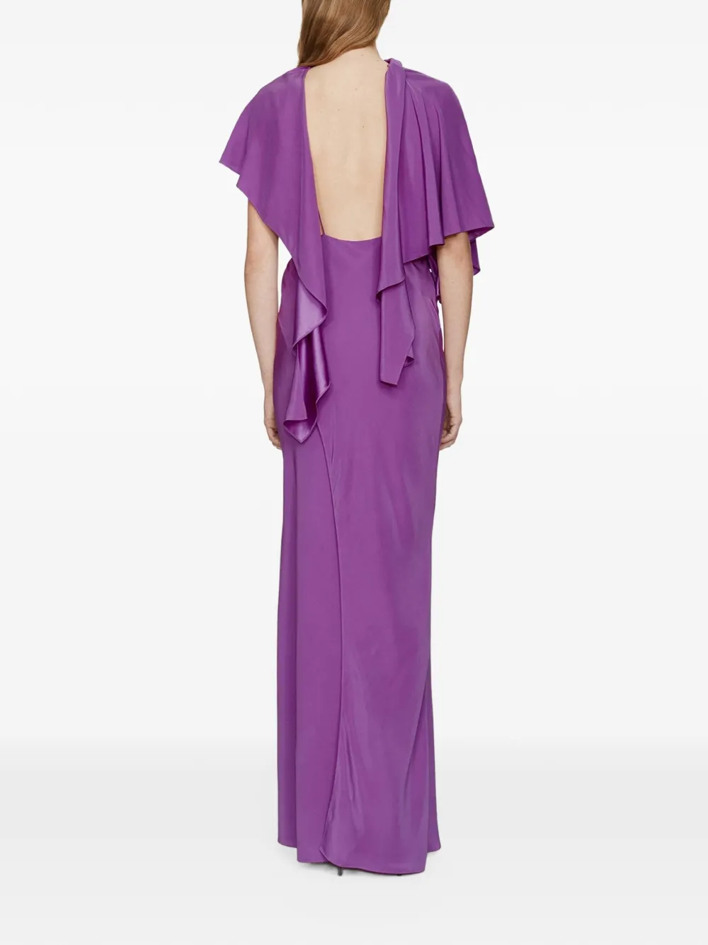 Christopher Esber Gedrapeerde slim-fit maxi-jurk met aansluitende rok en open achterkant Paars