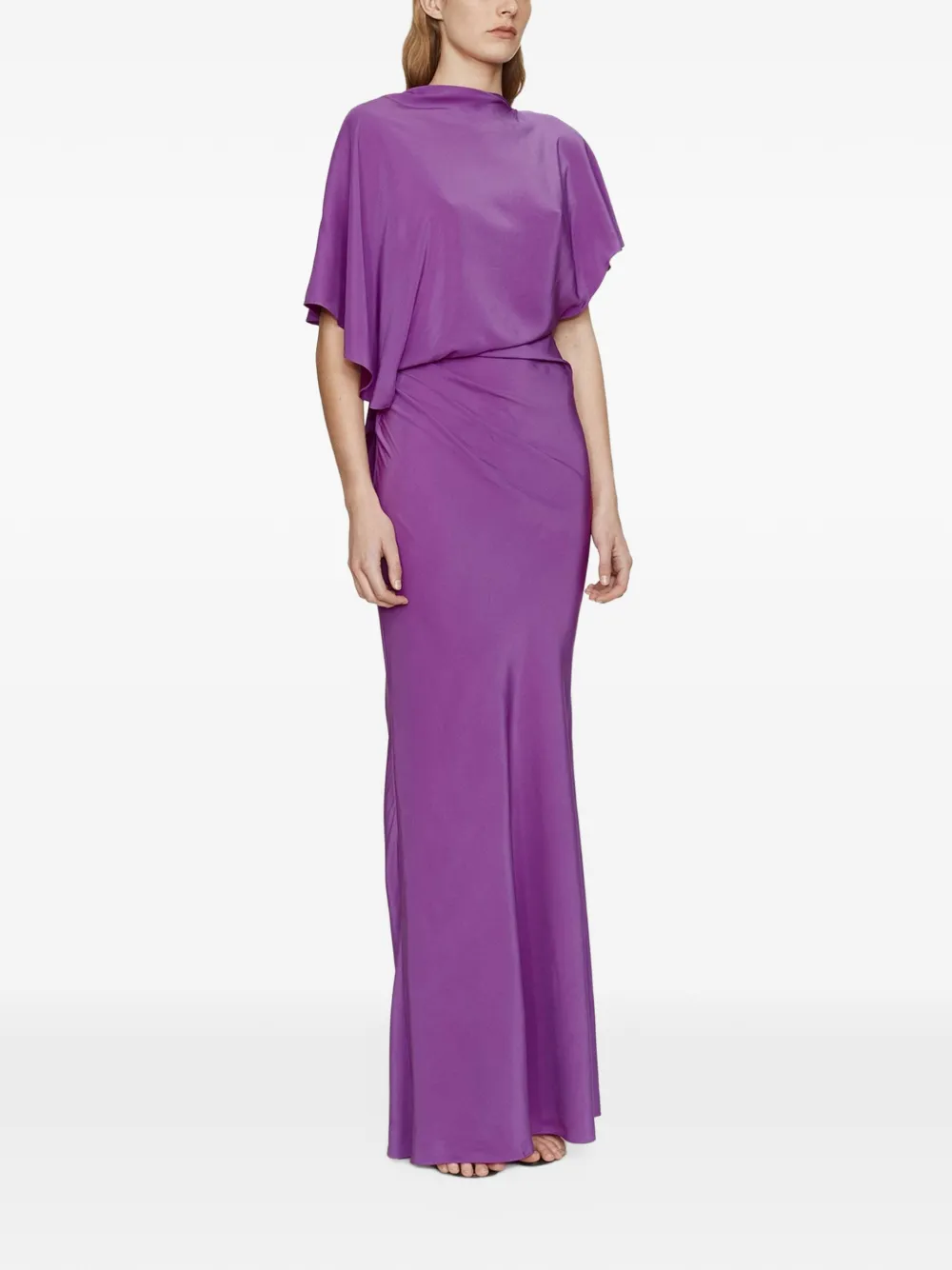 Christopher Esber Gedrapeerde slim-fit maxi-jurk met aansluitende rok en open achterkant Paars