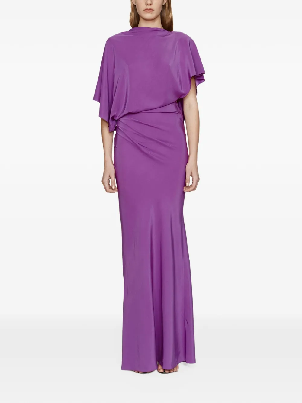 Christopher Esber Gedrapeerde slim-fit maxi-jurk met aansluitende rok en open achterkant Paars