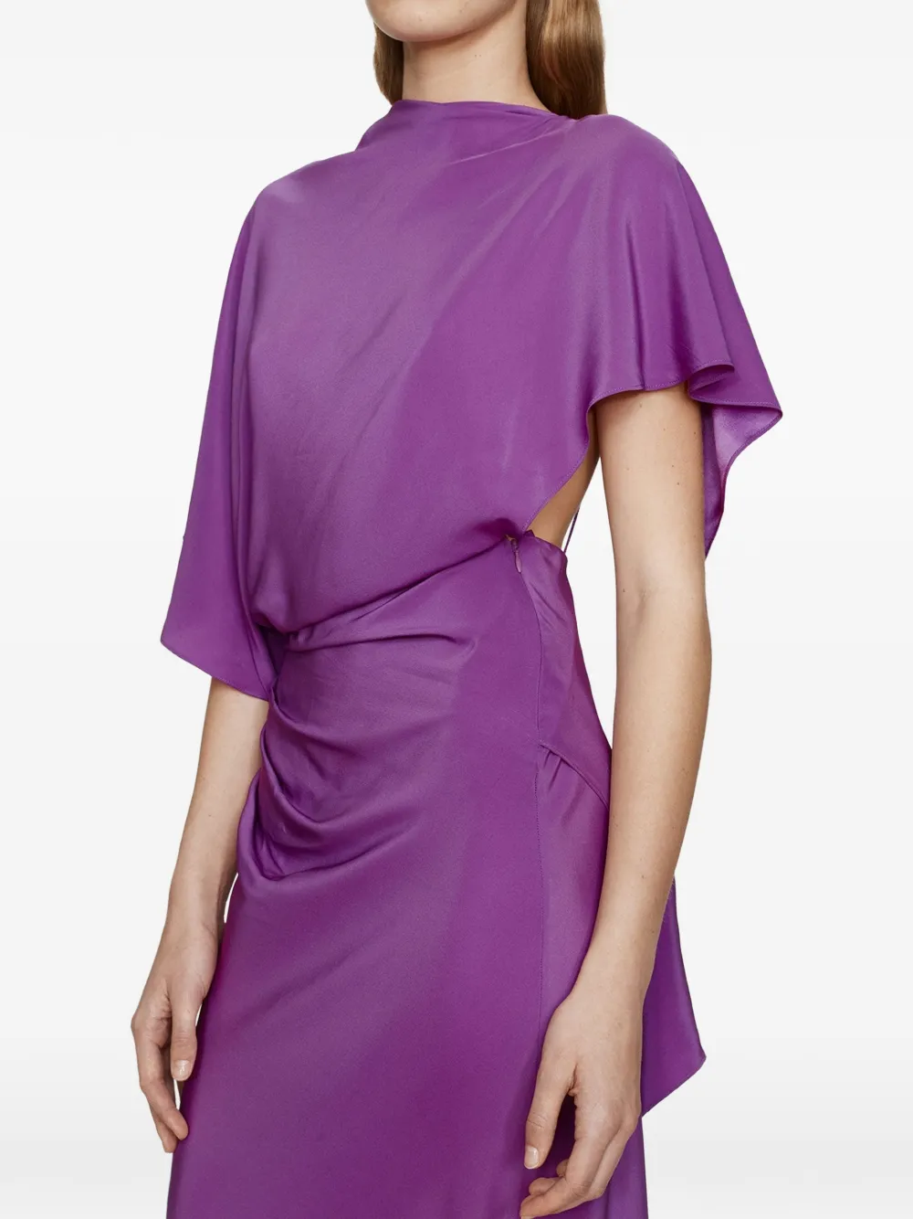 Christopher Esber Gedrapeerde slim-fit maxi-jurk met aansluitende rok en open achterkant Paars