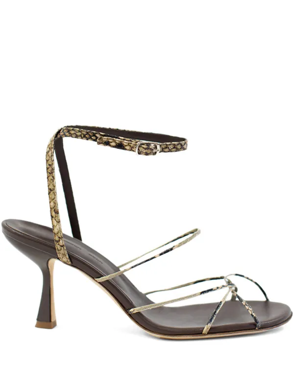 Christopher Esber Serpent Heel Sandals in Brown