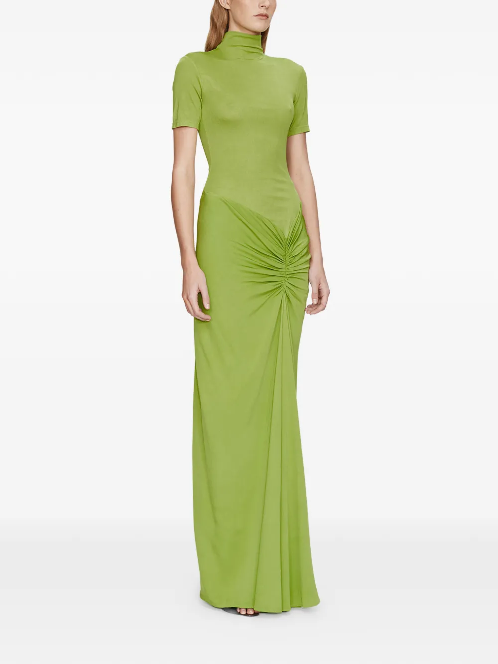 Christopher Esber Fusion Ruched Tee high neckline dress - Groen