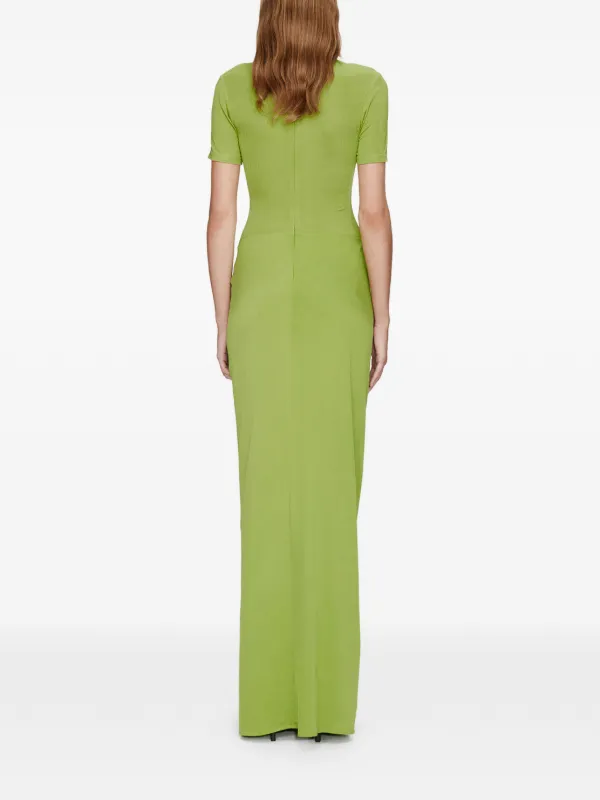 Christopher Esber Fusion Ruched Tee High Neckline Dress | Green | FARFETCH  IN