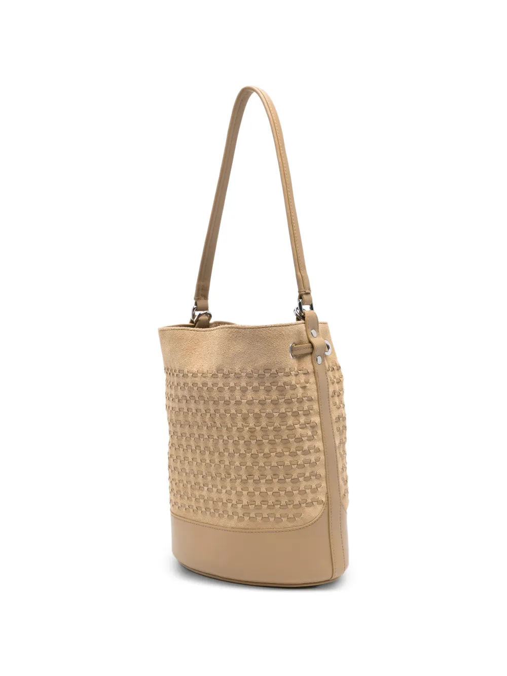 Zanellato Kleine Monda geweven suède bucket-tas Beige