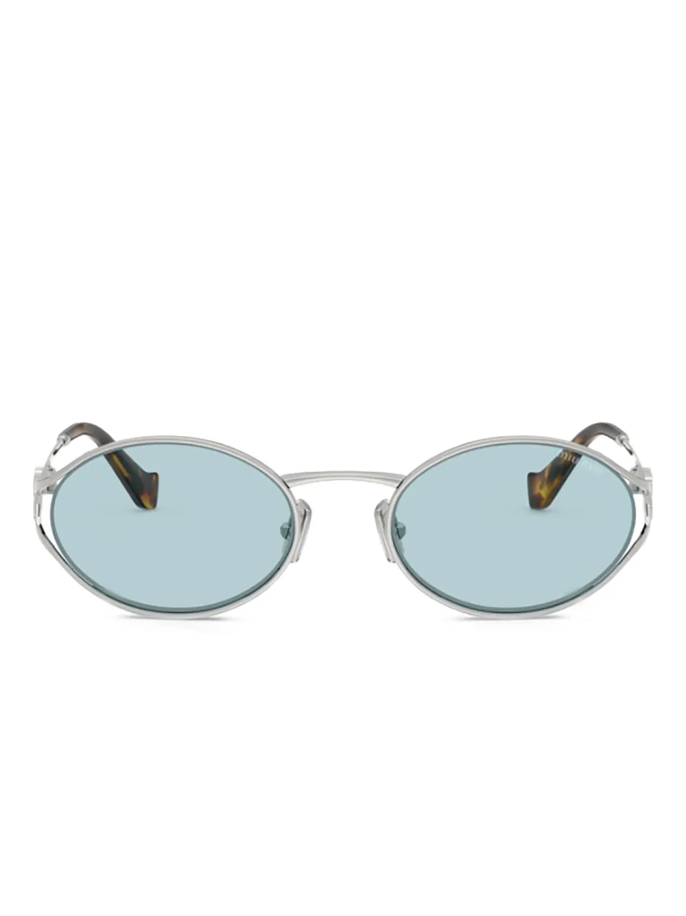 Miu Miu Eyewear 52Ys Sole oval-frame sunglasses | Silver | Image 1