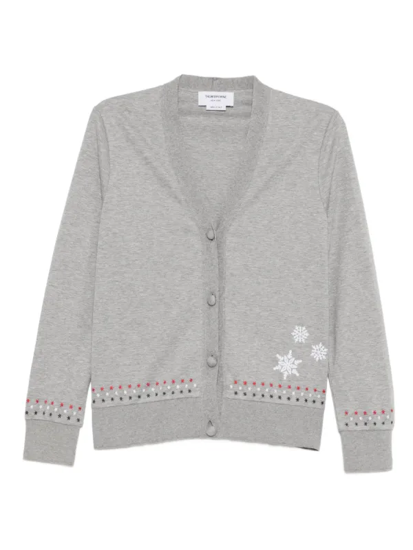 Thom Browne エンブロイダリーカーディガン | グレー | FARFETCH JP