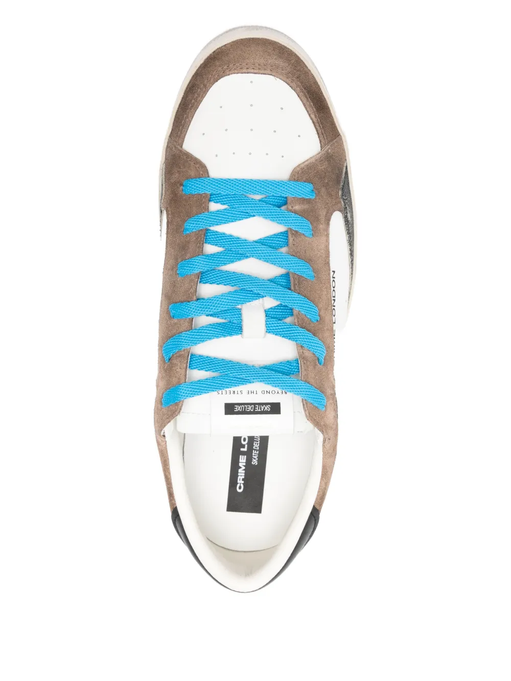 Crime London Sneakers met suède vlakken Bruin