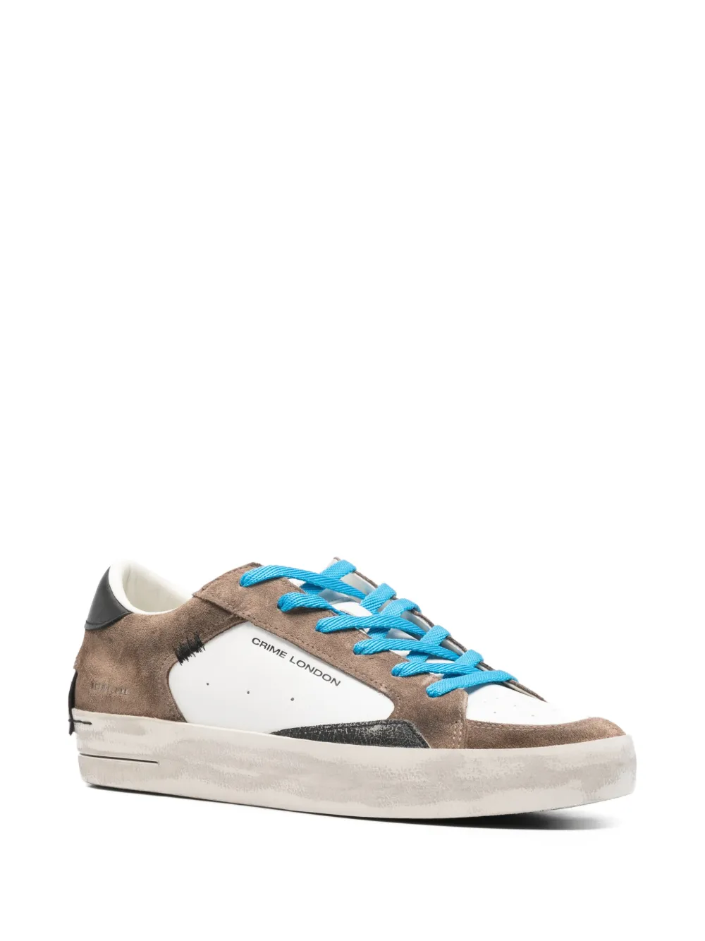 Crime London Sneakers met suède vlakken Bruin
