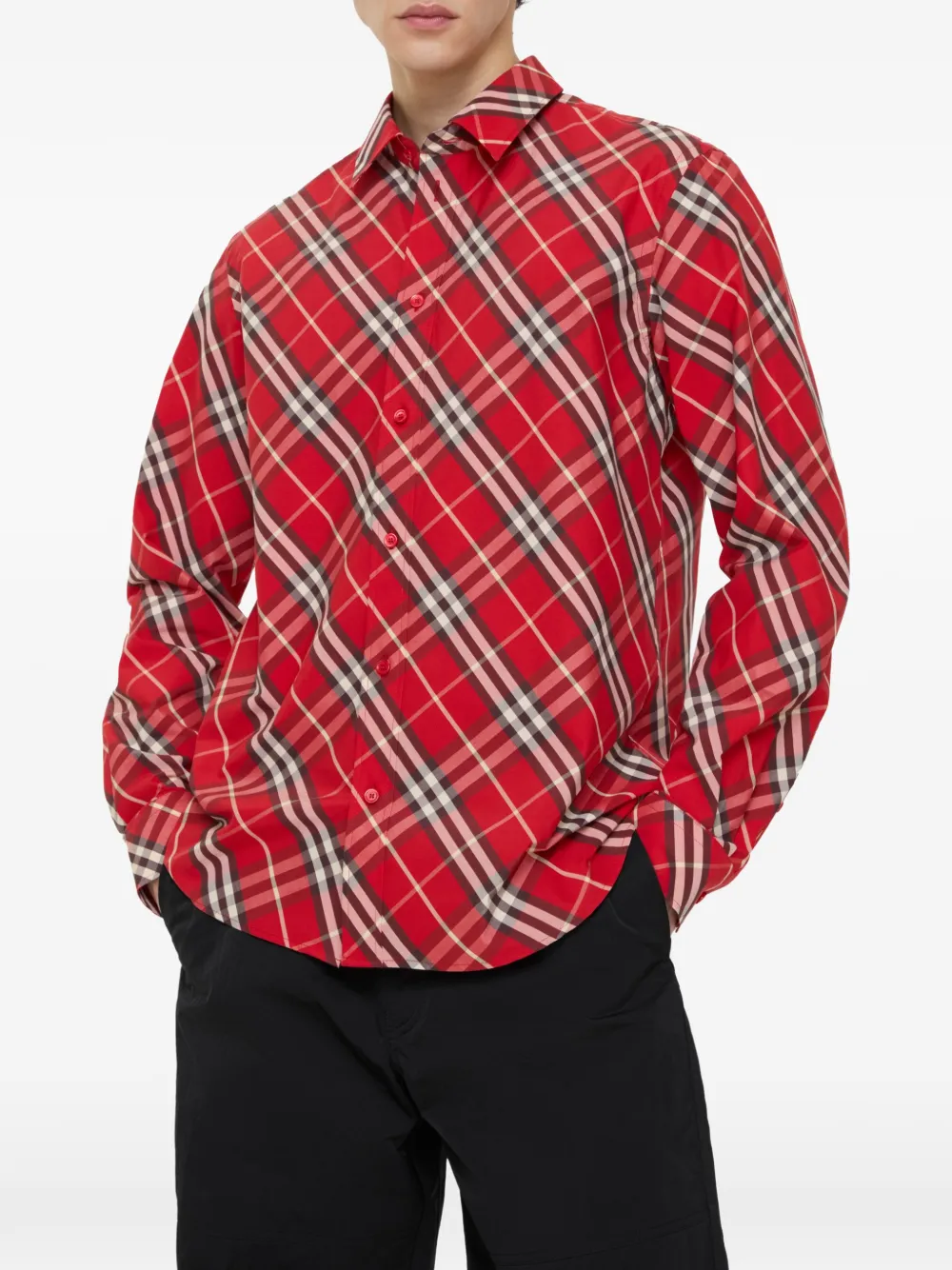 Burberry relaxed-fit check shirt - Rood