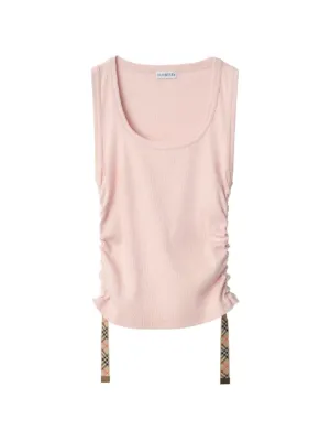 Burberry check-trim Tank Top | Neutrals | FARFETCH
