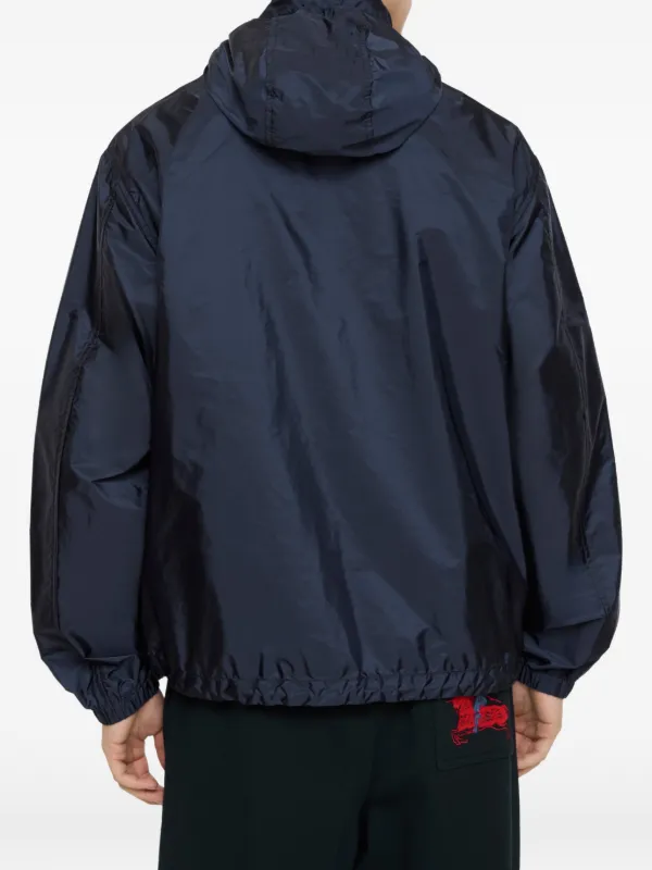 Burberry Equestrian Knight Design Hood Jacket | Blue | FARFETCH