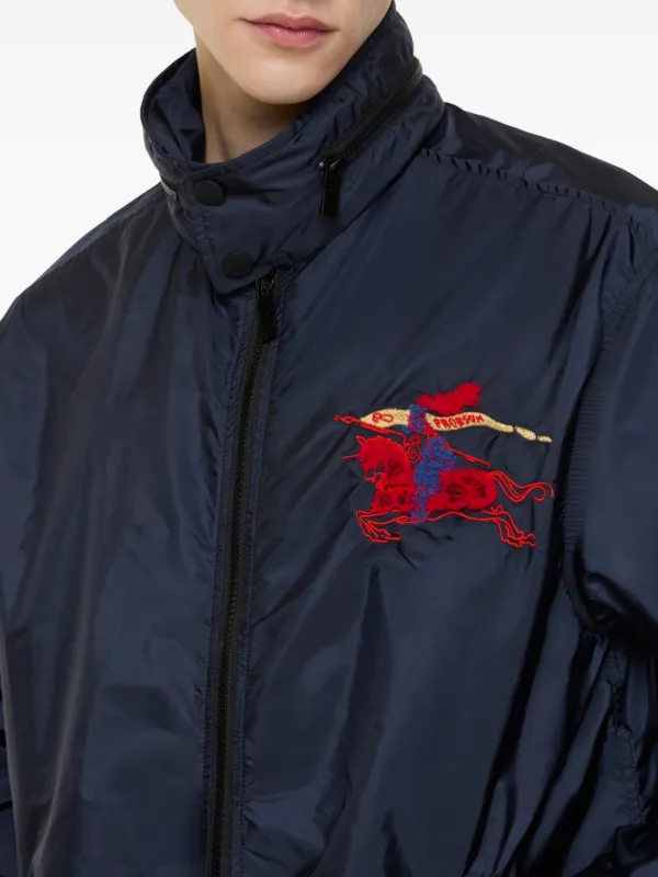 Burberry Equestrian Knight Design Hood Jacket | Blue | FARFETCH