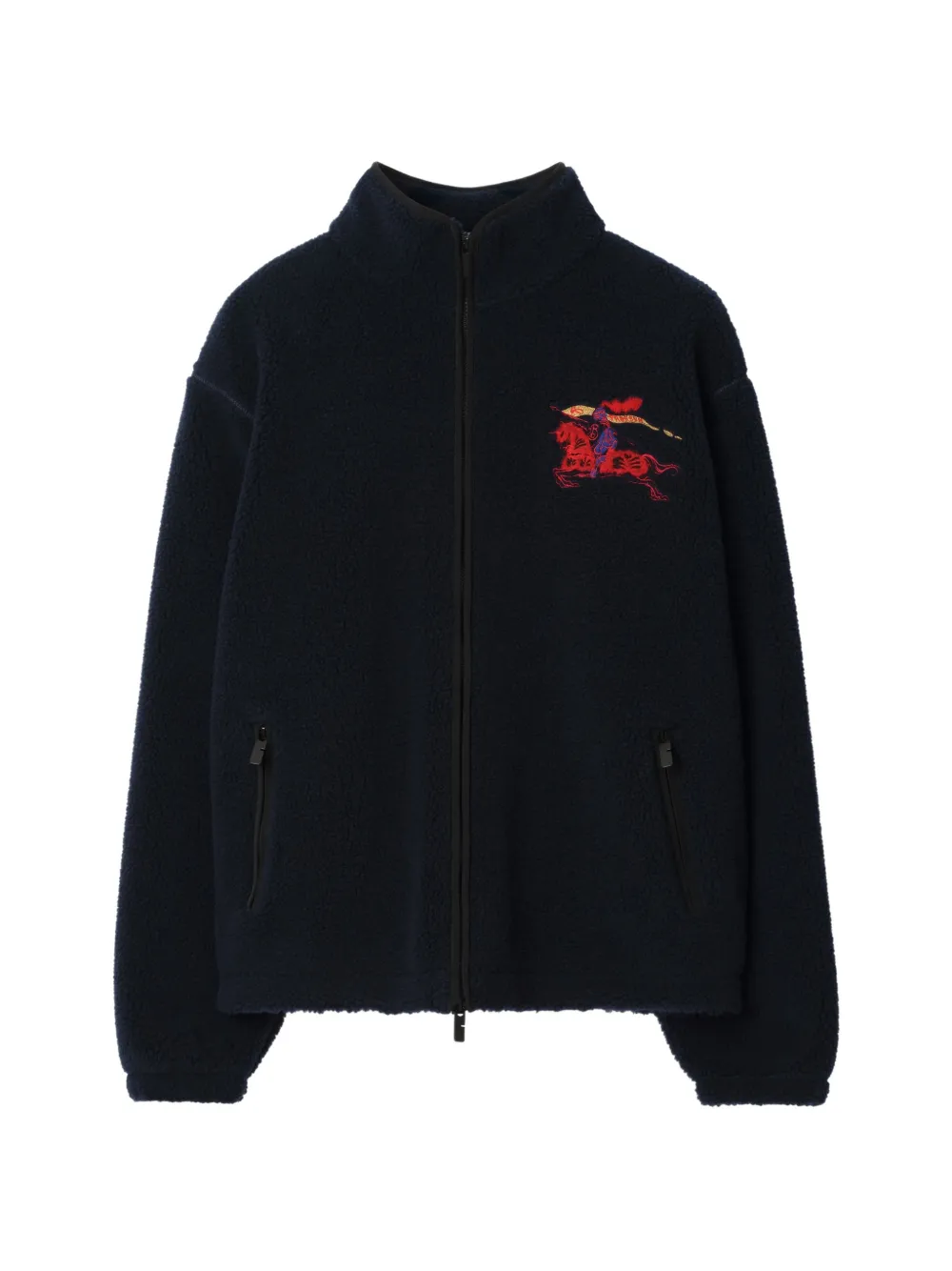 Burberry Equestrian Knight Design fleece jacket - Blue