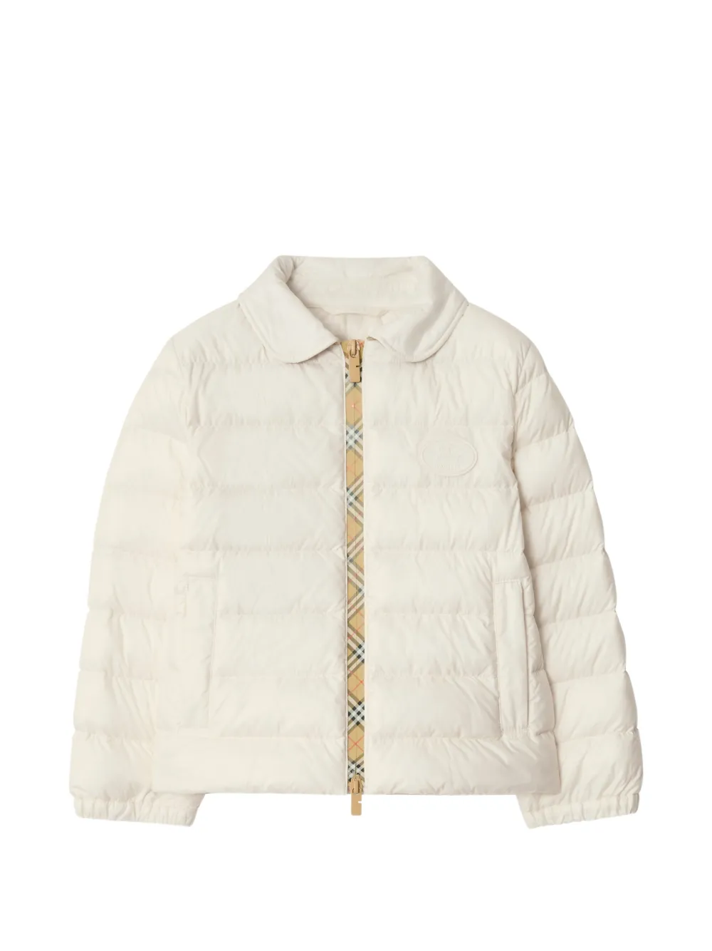 Burberry Kids Gesteppte Jacke mit Schachbrettmuster - Nude