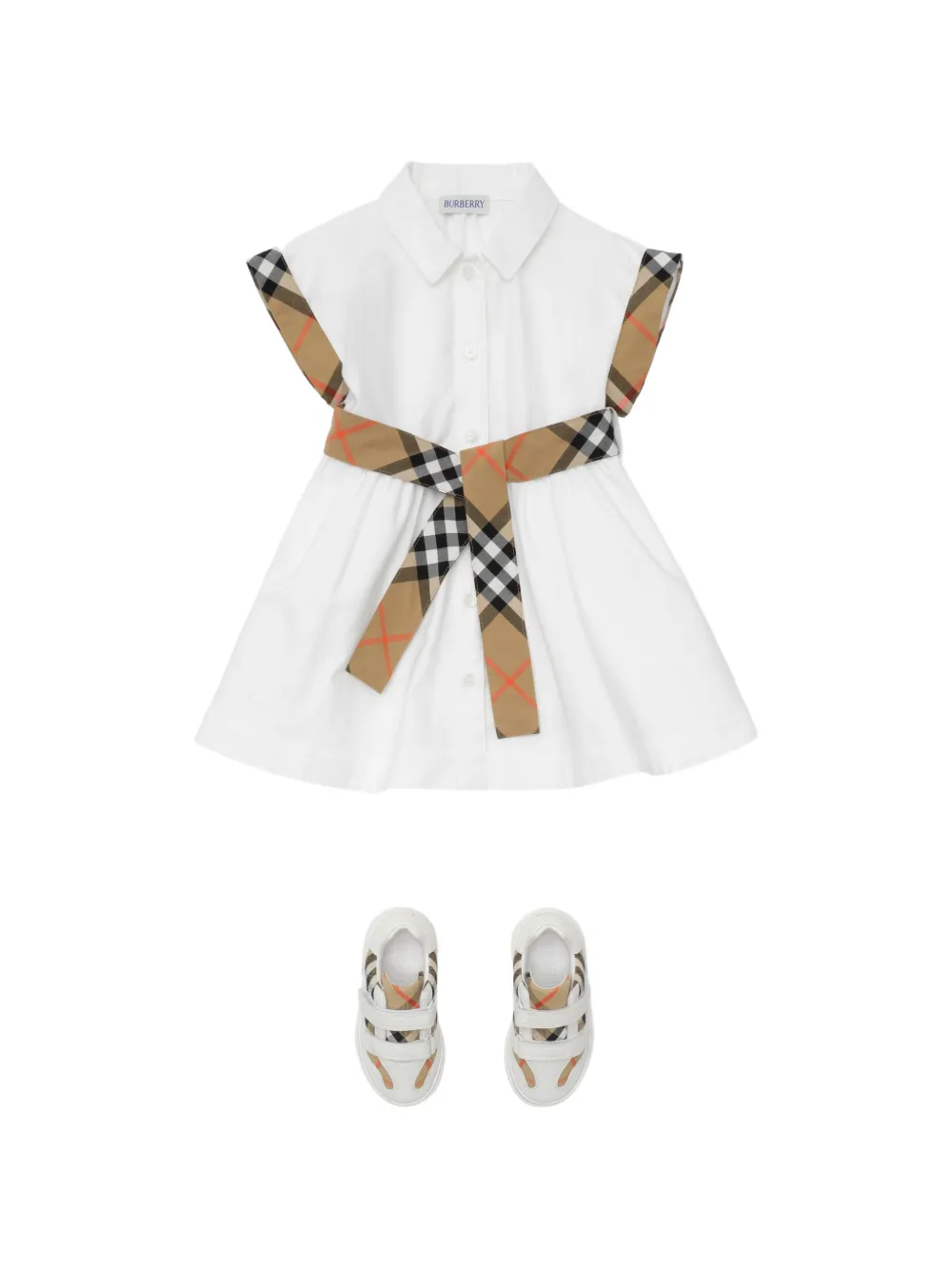 Burberry Kids Shirtjurk met geruite afwerking Wit