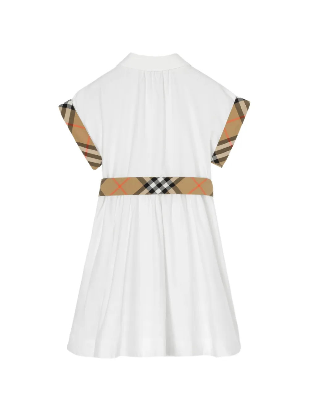 Burberry Kids check-trim shirt dress - Wit