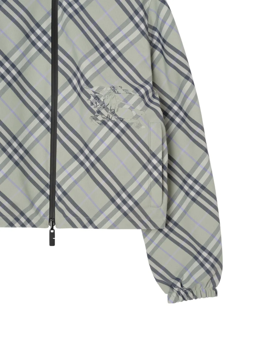  Burberry Check Reversible Cropped Jacket - Green 