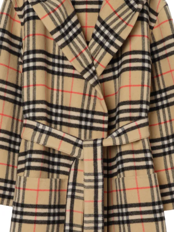 Burberry Check Wool Cashmere Robe | Neutrals | FARFETCH