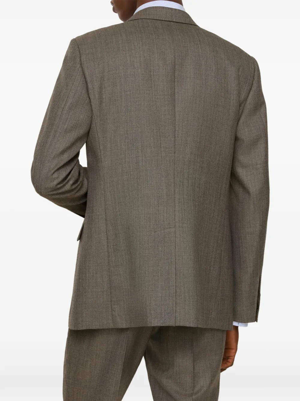  Burberry Sharkskin Wool Tailored Jacket - Brown 