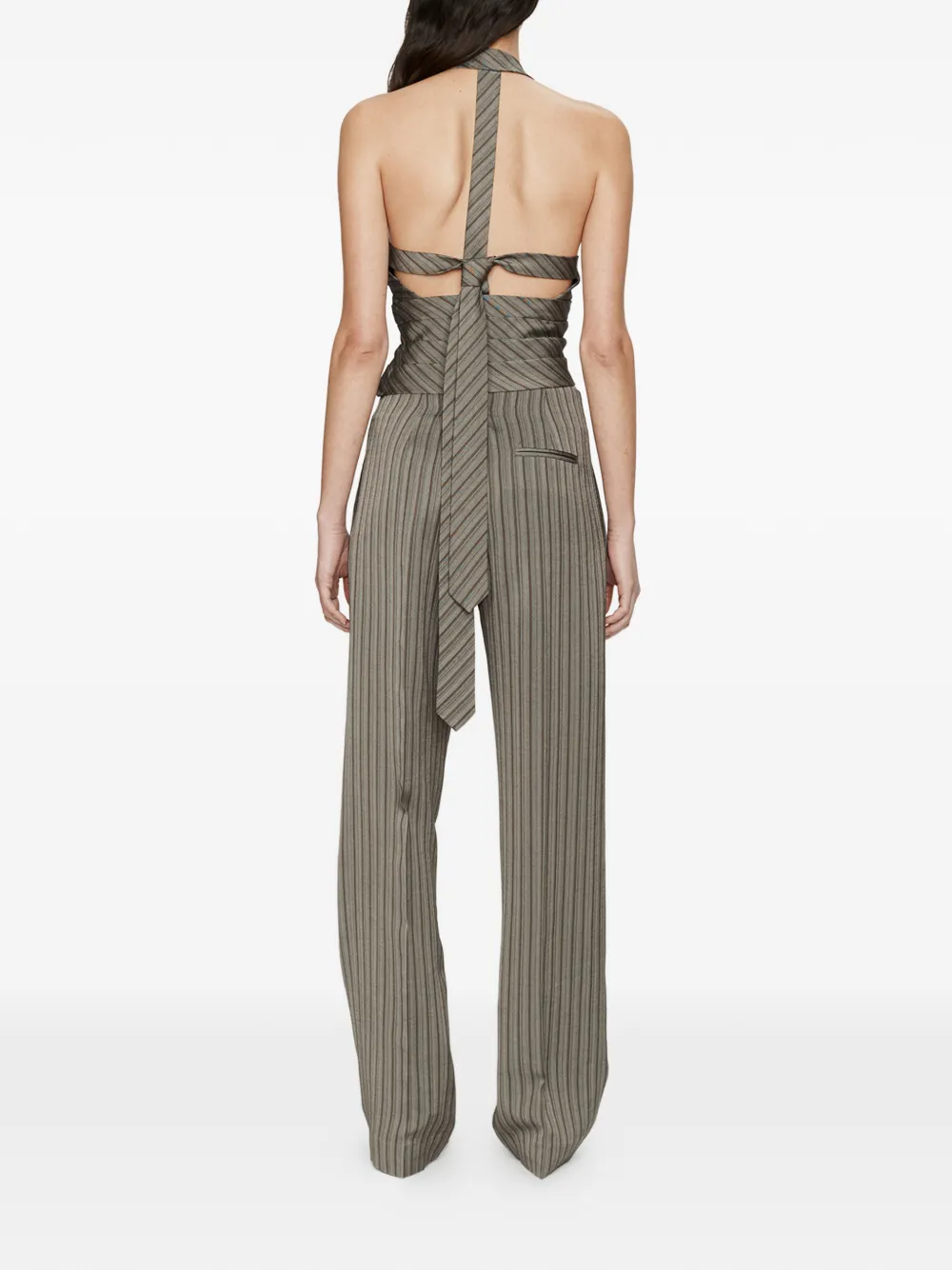 Christopher Esber Reyer Tailored Tie gestreepte top Grijs