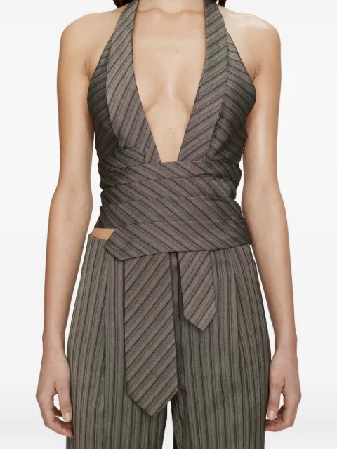 Christopher Esber Reyer Tailored Tie striped top