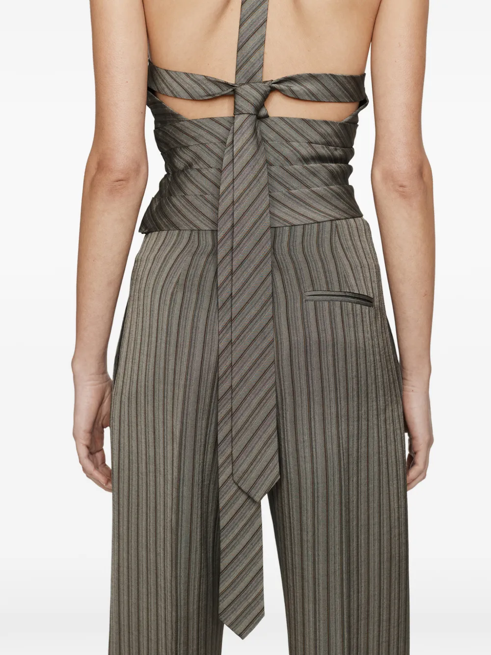 Christopher Esber Reyer Tailored Tie gestreepte top Grijs