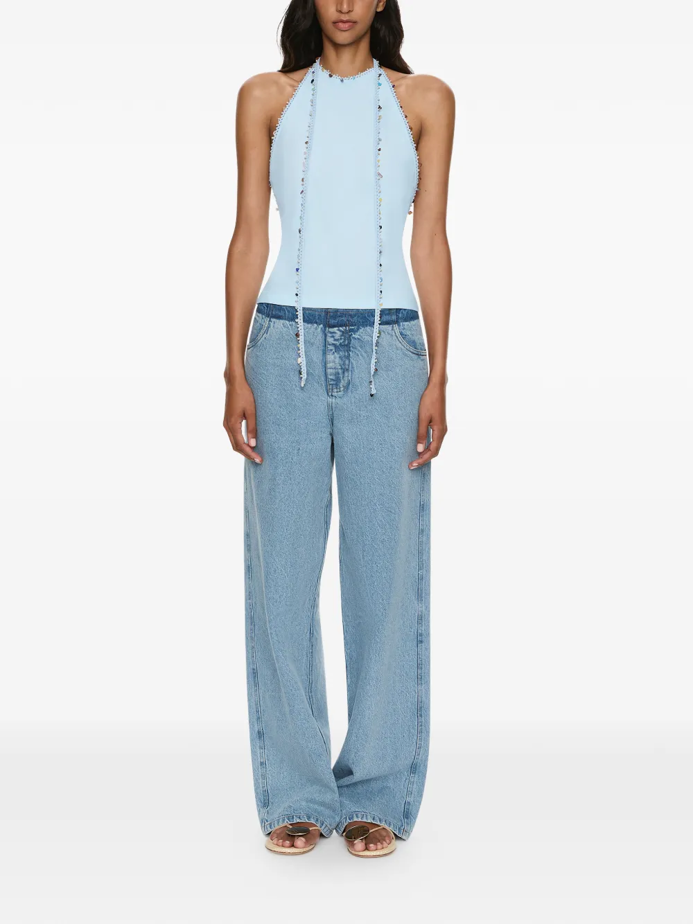 Christopher Esber Top Beach Quartz Halter - Blu