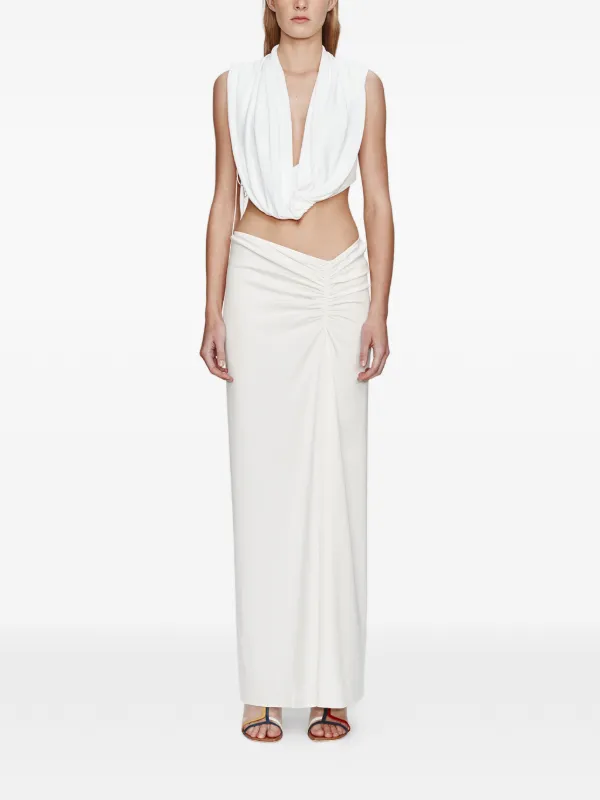 Christopher Esber Side Ruched Skirt in Neutrals