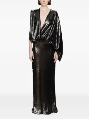 Christopher Esber Opaline Sequin Cutaway Dress | Black | FARFETCH KW