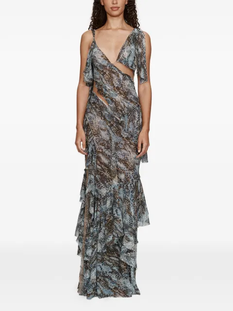 Christopher Esber Unraveled カットアウト ラッフルドレス