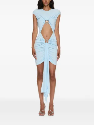christopher esber hibiscus embroidered rib dress Christopher Esber Hibiscus Embroidered Mini Dress | White
