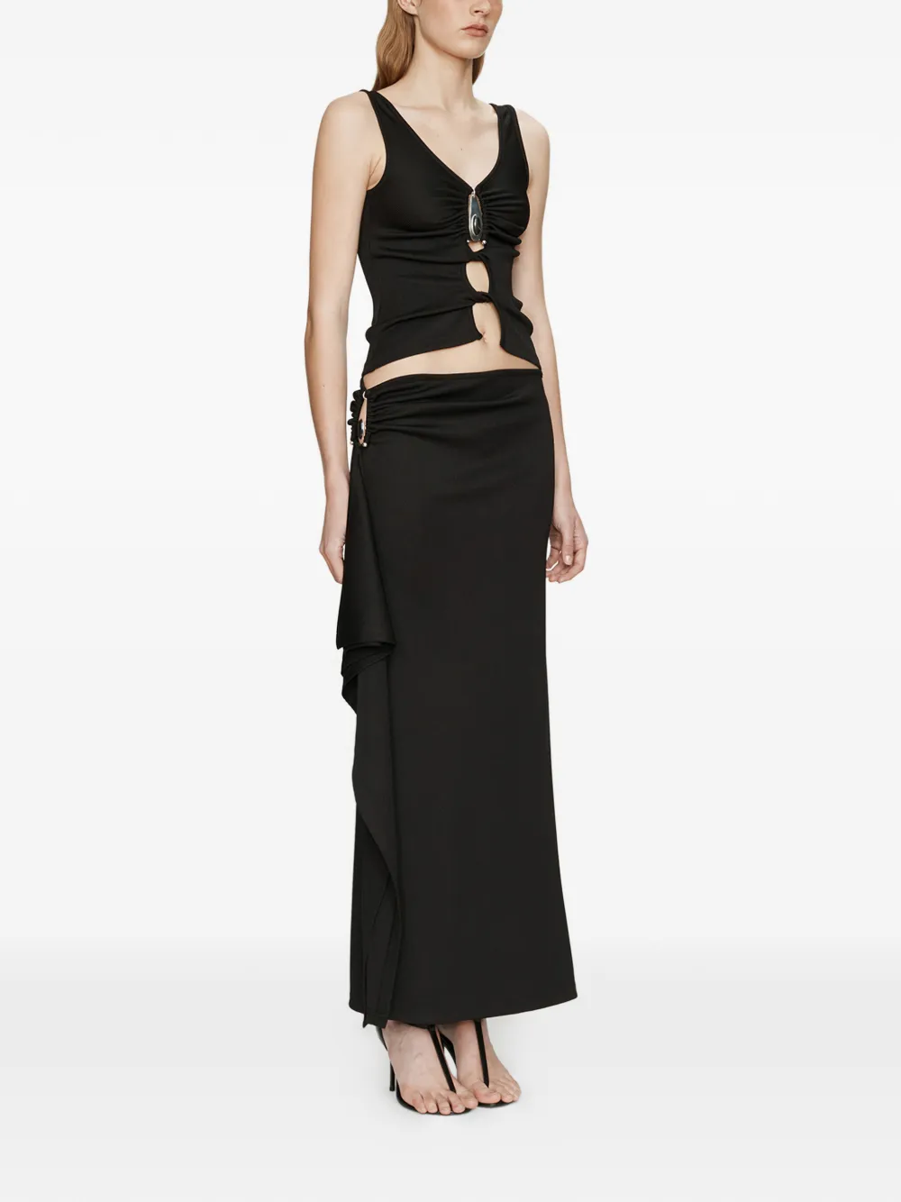 Christopher Esber Opengedraaide tanktop met kristallen hanger Zwart